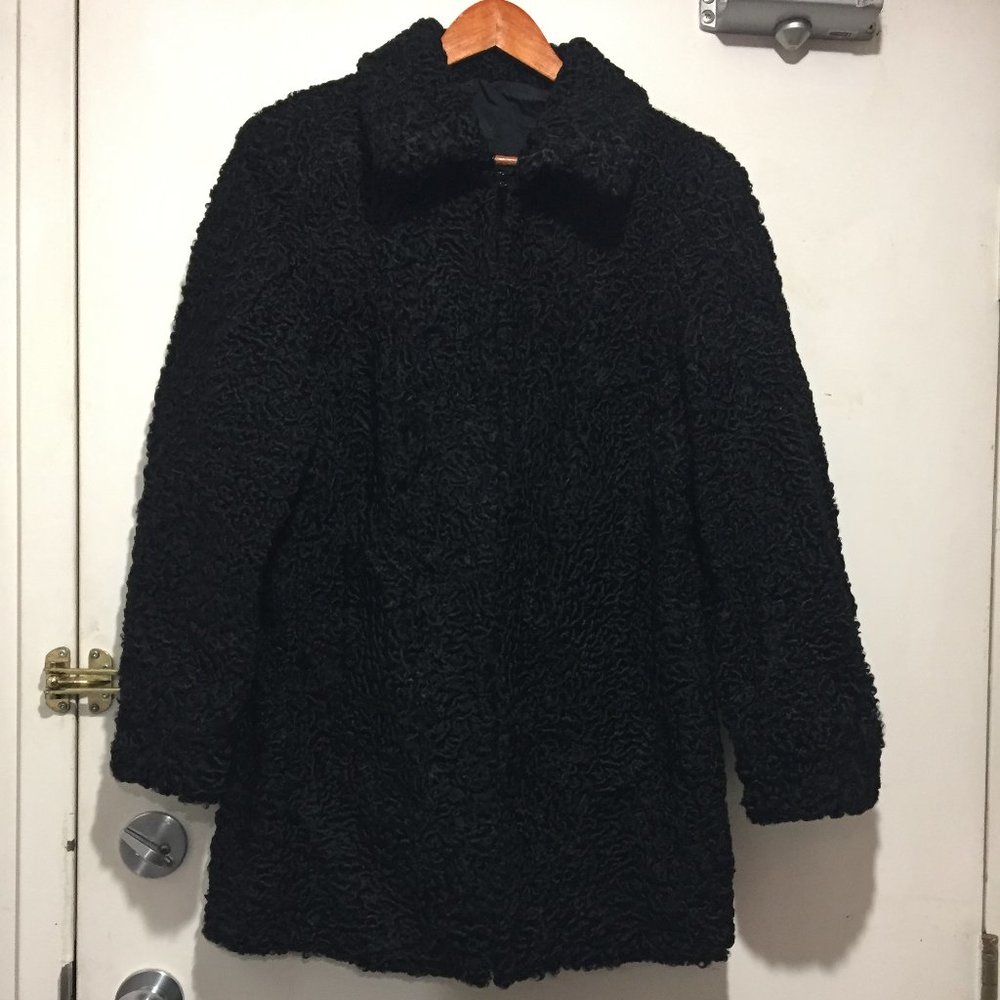 VINTAGE PERSIAN LAMB FUR REVERSIBLE COAT SIZE S - Picture 4 of 10